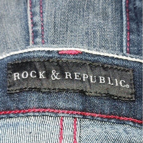 Rock & Republic Stella Dark Wash Low Rise Straight Leg Jeans Women's Size 29 - Picture 9 of 12